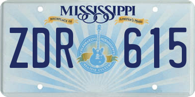 MS license plate ZDR615