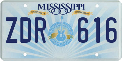 MS license plate ZDR616