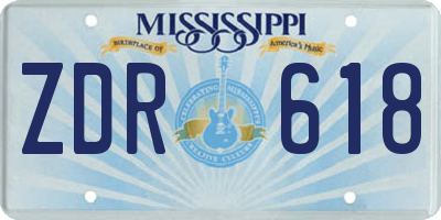 MS license plate ZDR618