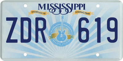 MS license plate ZDR619