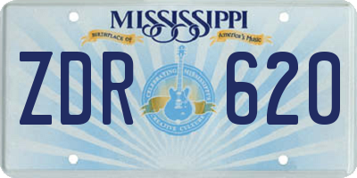 MS license plate ZDR620