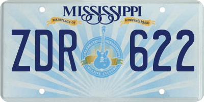MS license plate ZDR622