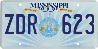 MS license plate ZDR623