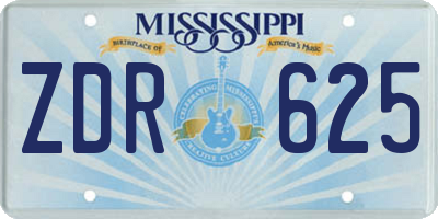 MS license plate ZDR625