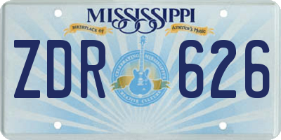 MS license plate ZDR626