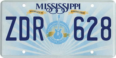 MS license plate ZDR628