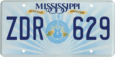 MS license plate ZDR629