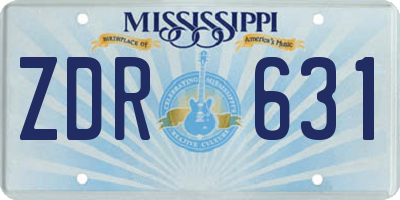 MS license plate ZDR631