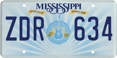 MS license plate ZDR634