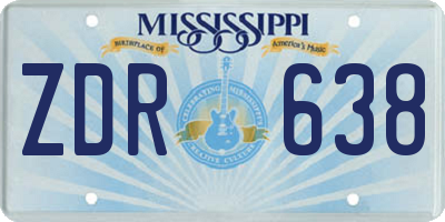 MS license plate ZDR638