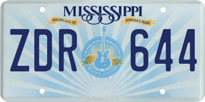 MS license plate ZDR644