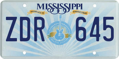 MS license plate ZDR645