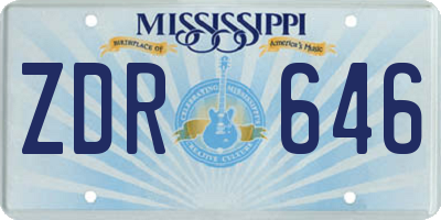 MS license plate ZDR646