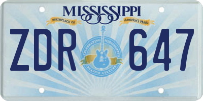MS license plate ZDR647