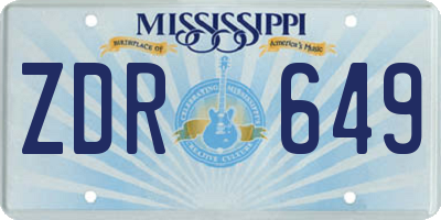 MS license plate ZDR649