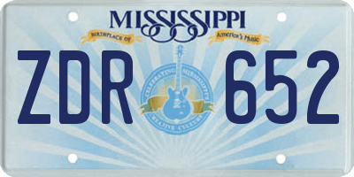 MS license plate ZDR652