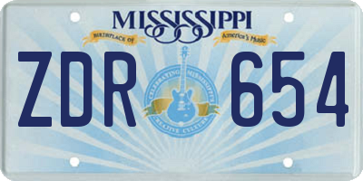 MS license plate ZDR654