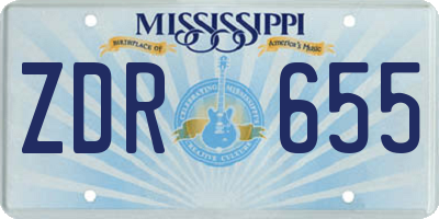 MS license plate ZDR655