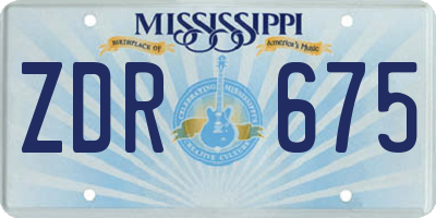 MS license plate ZDR675