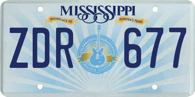 MS license plate ZDR677