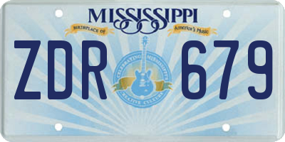MS license plate ZDR679
