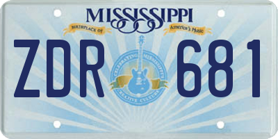 MS license plate ZDR681