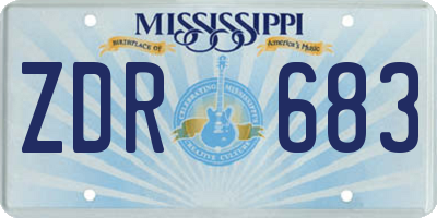 MS license plate ZDR683