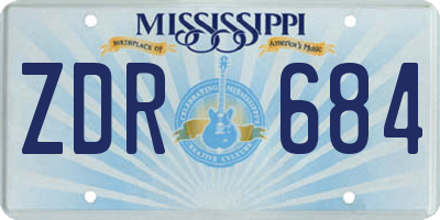 MS license plate ZDR684