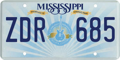 MS license plate ZDR685