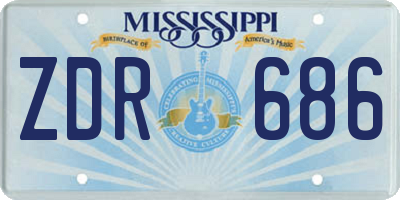 MS license plate ZDR686