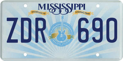 MS license plate ZDR690