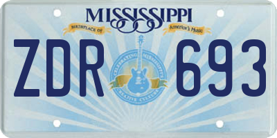 MS license plate ZDR693