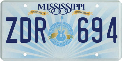 MS license plate ZDR694
