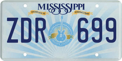MS license plate ZDR699