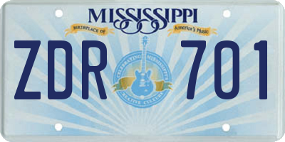 MS license plate ZDR701