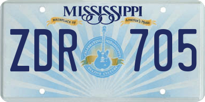 MS license plate ZDR705