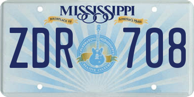 MS license plate ZDR708