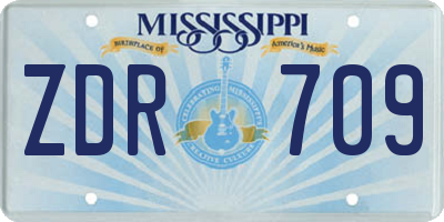 MS license plate ZDR709
