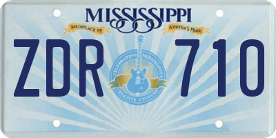 MS license plate ZDR710