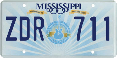 MS license plate ZDR711