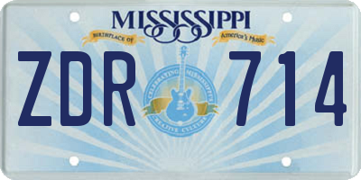 MS license plate ZDR714