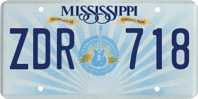 MS license plate ZDR718
