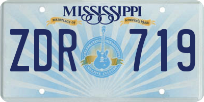 MS license plate ZDR719