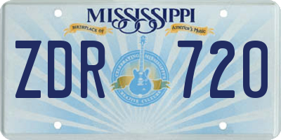 MS license plate ZDR720