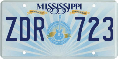 MS license plate ZDR723