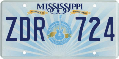 MS license plate ZDR724