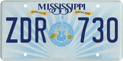 MS license plate ZDR730