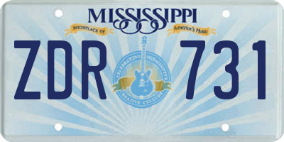 MS license plate ZDR731