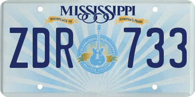 MS license plate ZDR733