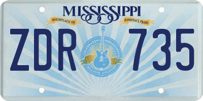 MS license plate ZDR735